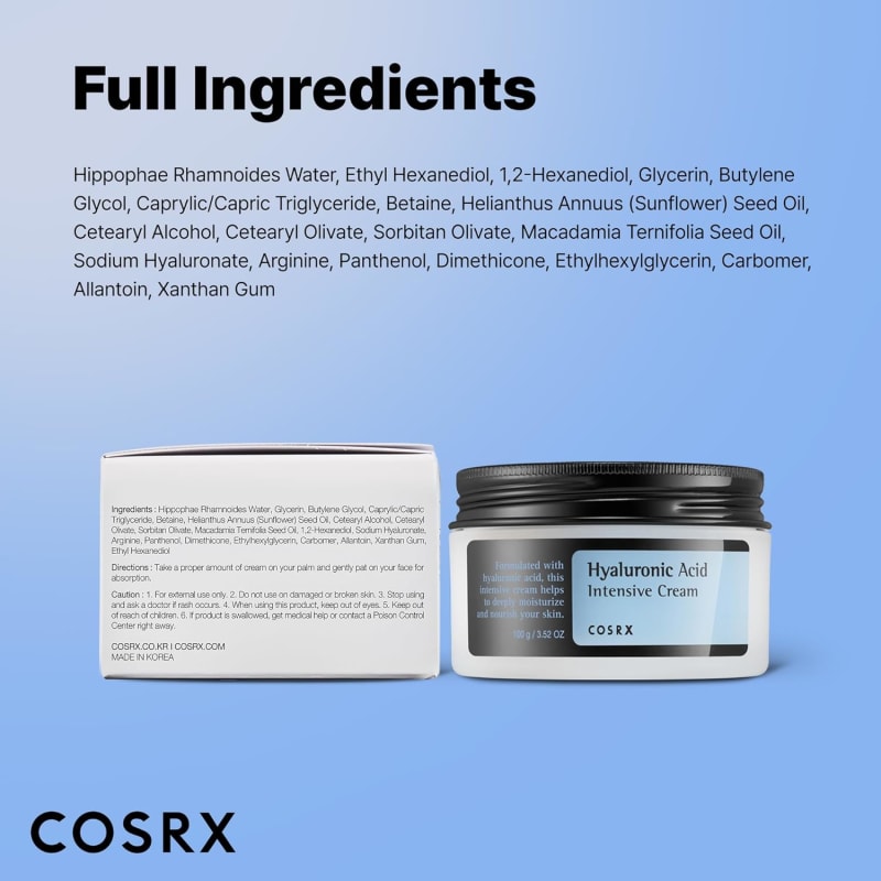 COSRX Hyaluronic Acid Intensive Cream 100g | 3,000ppm Hyaluronic Acid Moisturizer | Deep Hydration & Plump Skin 3