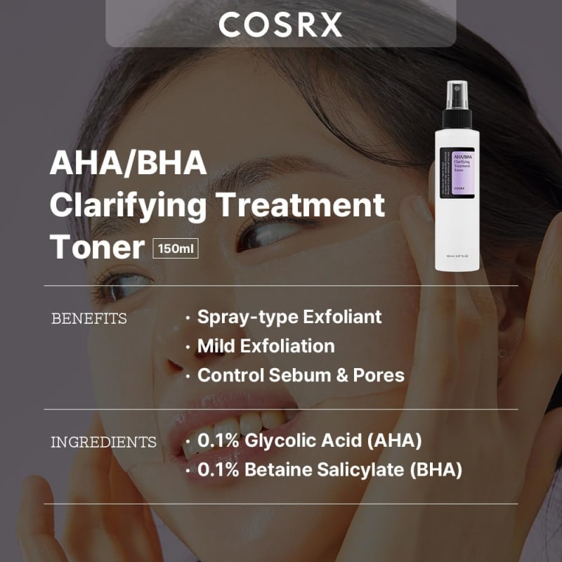 COSRX AHA/BHA Clarifying Treatment Toner 150ml | 0.1% AHA + BHA | Gentle Exfoliating Toner for Pores & Skin Texture 2