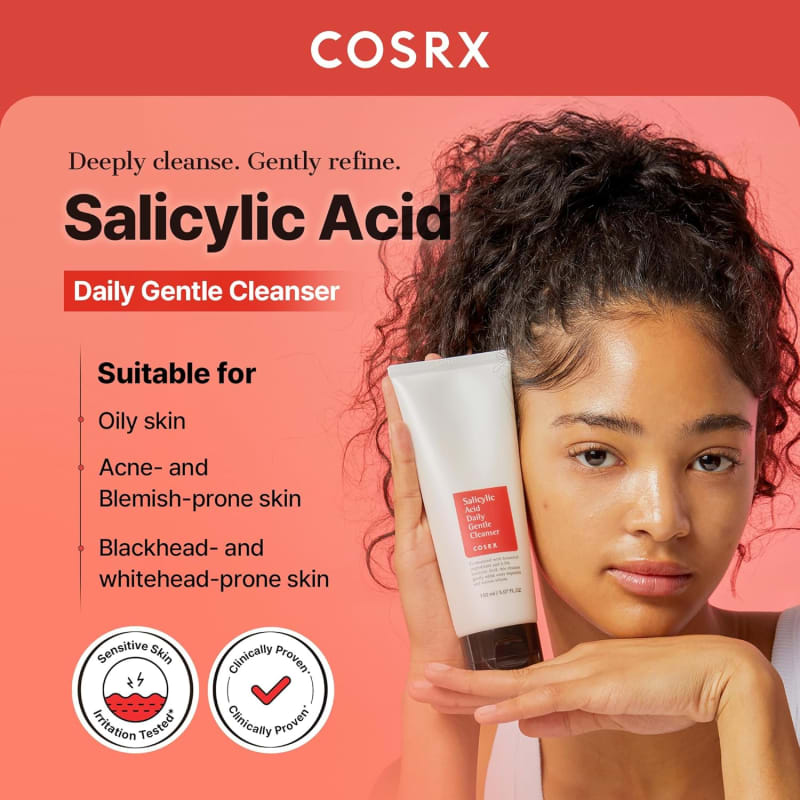COSRX Salicylic Acid Daily Gentle Cleanser 150ml | Salicylic Acid BHA Face Wash | Pore, Sebum & Blemish Care 5