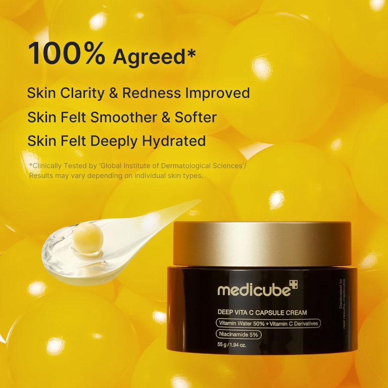 Medicube Deep Vita C Capsule Cream 55g | Vitamin C Brightening Cream with 5% Niacinamide | Dark Spot & Uneven Skin Tone Care 5