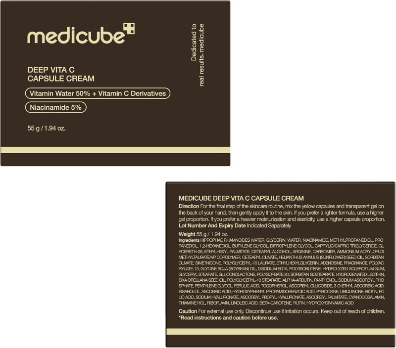 Medicube Deep Vita C Capsule Cream 55g | Vitamin C Brightening Cream with 5% Niacinamide | Dark Spot & Uneven Skin Tone Care 6
