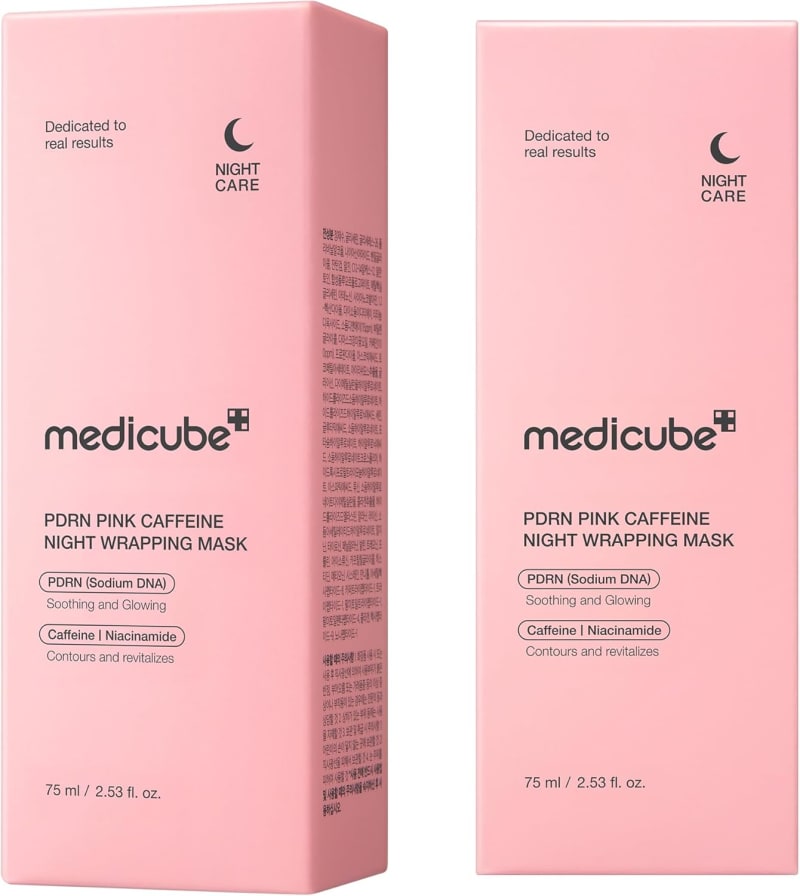 Medicube PDRN Pink Caffeine Overnight Wrapping Mask 75ml | PDRN & Caffeine Sleeping Peel-Off Mask | Hydrating & Firming Glow Care 6