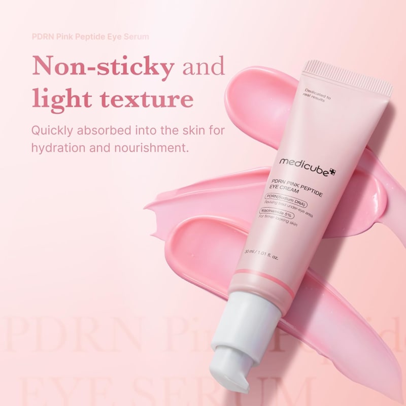 Medicube PDRN Pink Peptide Eye Serum 30ml | Salmon DNA PDRN + 5% Niacinamide + Peptides | Brightening & Firming Eye Care 4