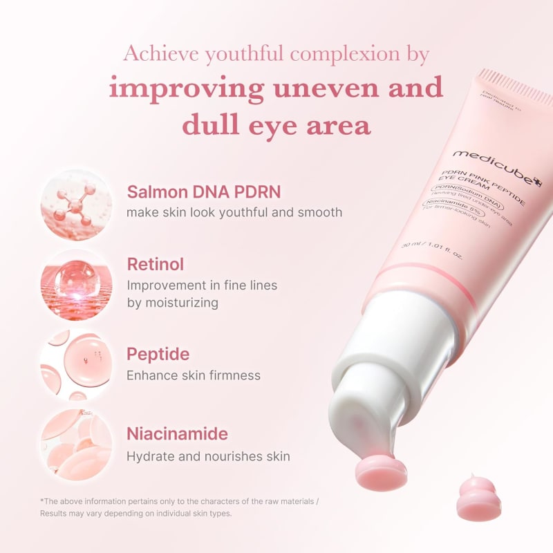 Medicube PDRN Pink Peptide Eye Serum 30ml | Salmon DNA PDRN + 5% Niacinamide + Peptides | Brightening & Firming Eye Care 7