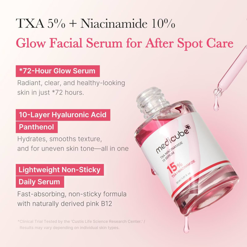 Medicube TXA Niacinamide 15 Serum 30ml | 10% Niacinamide + 5% Tranexamic Acid | Dark Spot & Uneven Skin Tone Serum 4