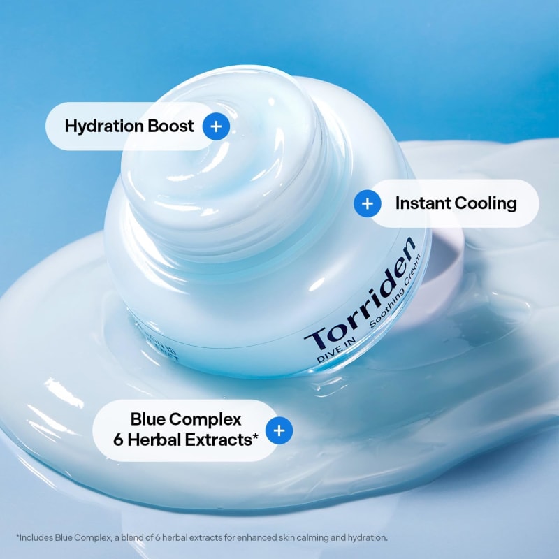 TORRIDEN DIVE-IN Low-Molecular Hyaluronic acid Soothing Cream 3.38 fl oz | Facial Moisturizer Gel for Sensitive, Dry Skin | Fragrance-free, Alcohol-free, No Colorants | Vegan, Clean, Cruelty-Free 2