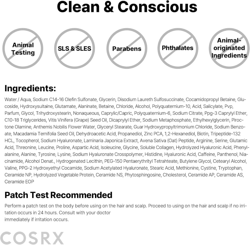 COSRX PEPTIDE 132 Hair Bonding Shampoo, 100 ml - Daily Care for Dry, Itchy Scalp, Repairs and Strengthens Damaged Hair with Caffeine & Zinc PCA, for All Hair Types 2