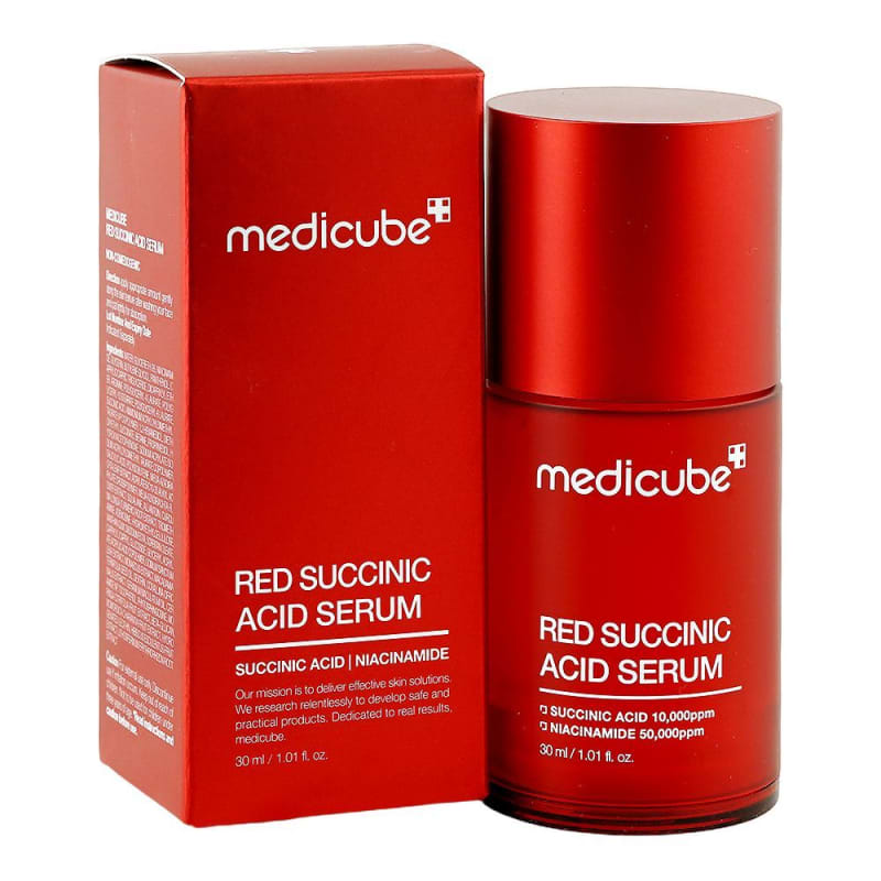 MEDICUBE Red Succinic Acid Serum 30ml | 5% Niacinamide + 1% Succinic Acid | Acne, Pore & Dark Spot Clarifying Serum 1