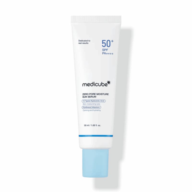 MEDICUBE Zero Pore Moisture Sun Serum SPF50+ PA++++ 50ml | 10 Types Hyaluronic Acid + Niacinamide | Lightweight Hydrating Pore Care Sunscreen 1