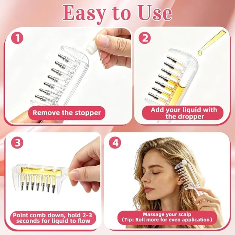 Scalp Oil Applicator Comb – Refillable Scalp Massager 2
