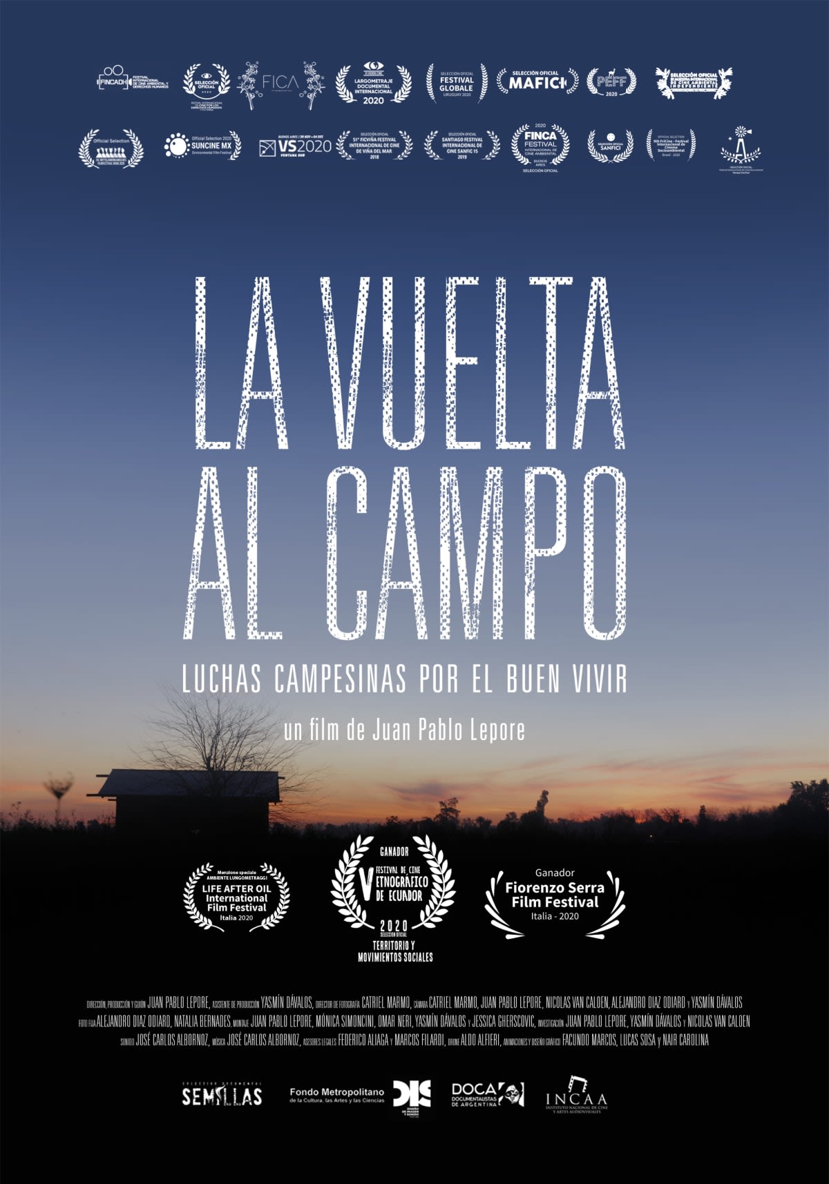 Afiche de LA VUELTA AL CAMPO, luchas campesinas por el buen vivir