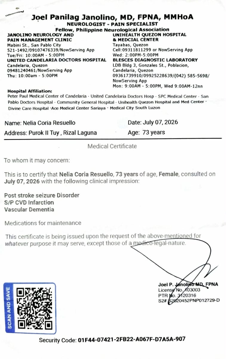 Please help Nanay Nelia's for her Brain stroke continues medication. - Image 2