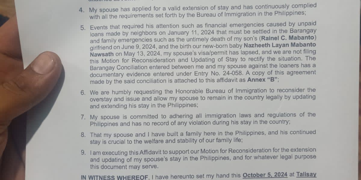 Lawyer affidavit