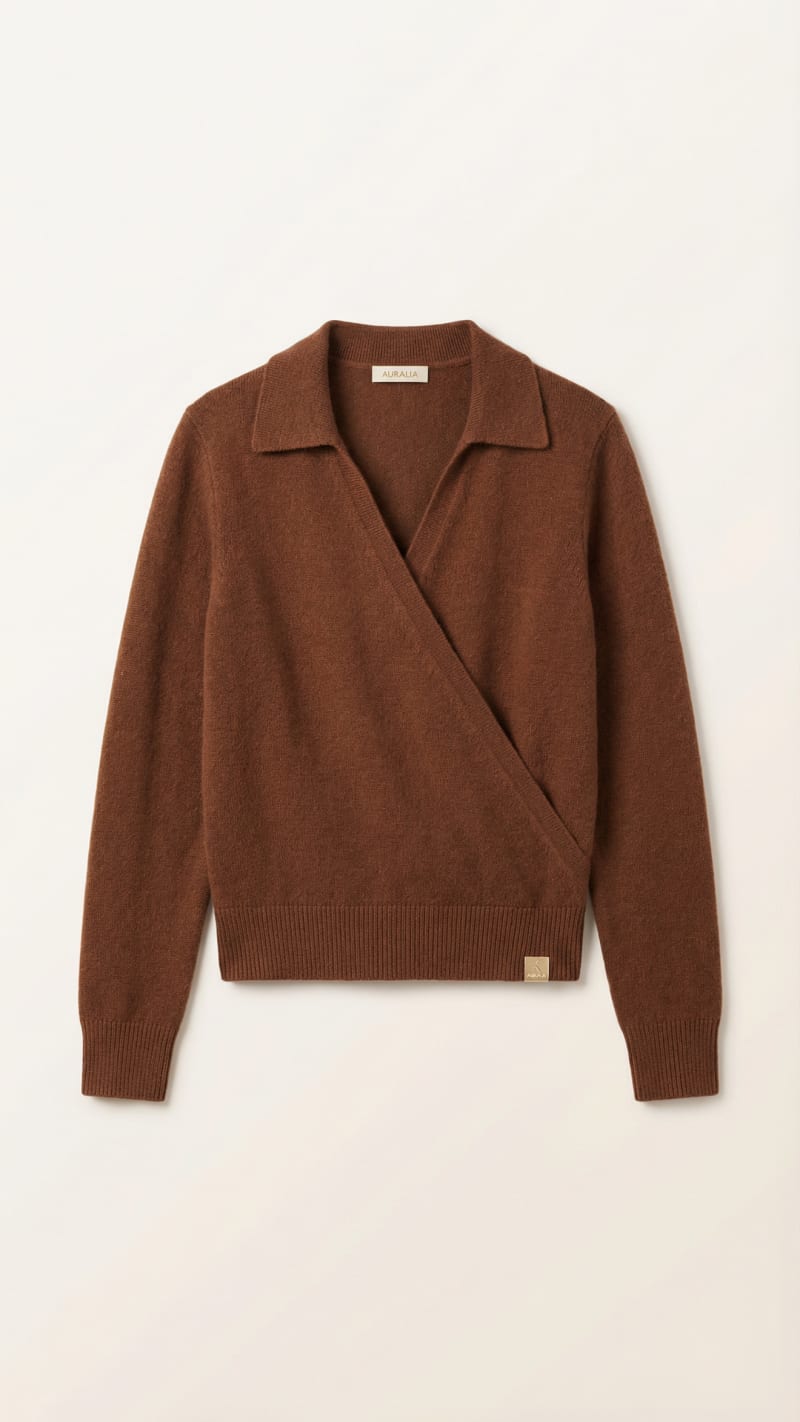 Aura Wrap Polo - Chestnut Brown