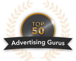 top 50 advertising gurus badge