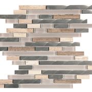 Beige-Beige Glass-Aluminum Baguette Marble Glass And Brushed Aluminum Interlocking Beige-Beige Glass-Aluminum Baguette Marble Glass And Brushed Aluminum Interlocking