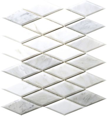 Emser Tile Marble Winter Frost Diamond Mosaic 10x13