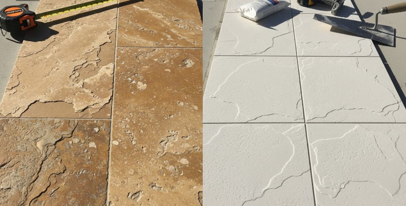 Auburn kitchen with natural stone backsplash and porcelain tile flooring