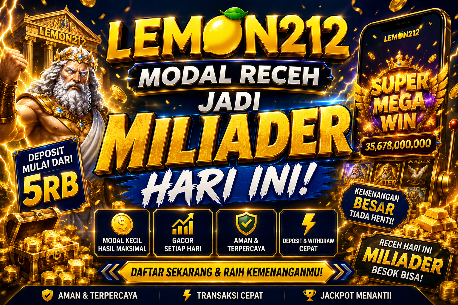 LEMON212 : Modal Receh Jadi Jutawan Hanya Di LEMON212
