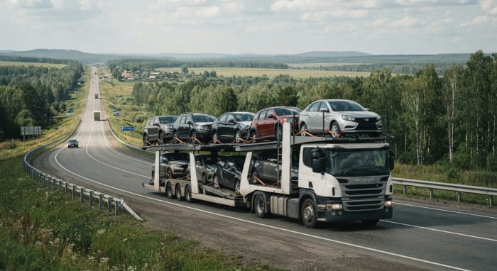 Перевозка автомобиля из Красноярска по межрегиональному маршруту