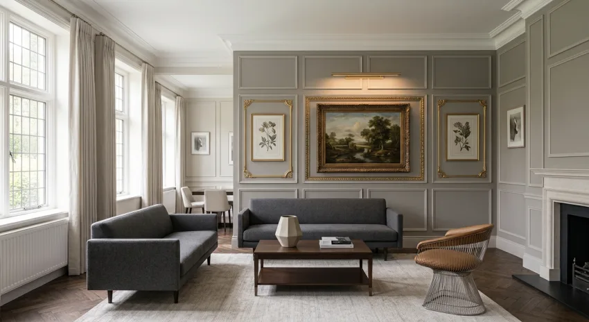 Decorative Wall Moldings for Zoning and Visual Balance