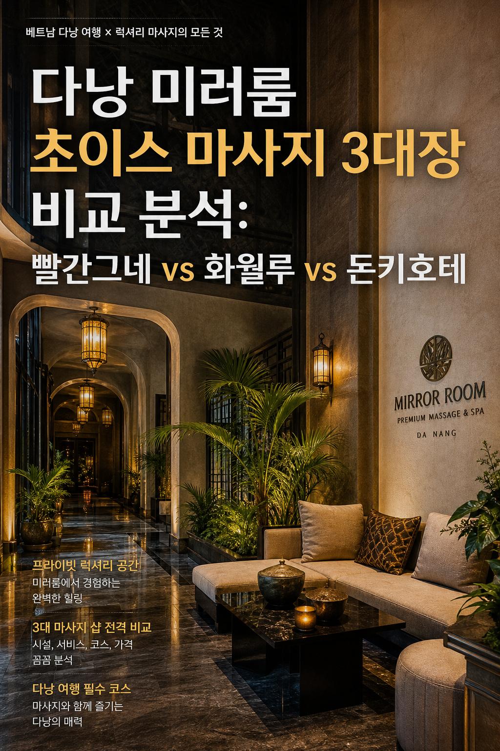 다낭 미러룸 초이스 마사지 3대장 비교 분석: 빨간그네 vs 화월루 vs 돈키호테 - AI Generated Cover