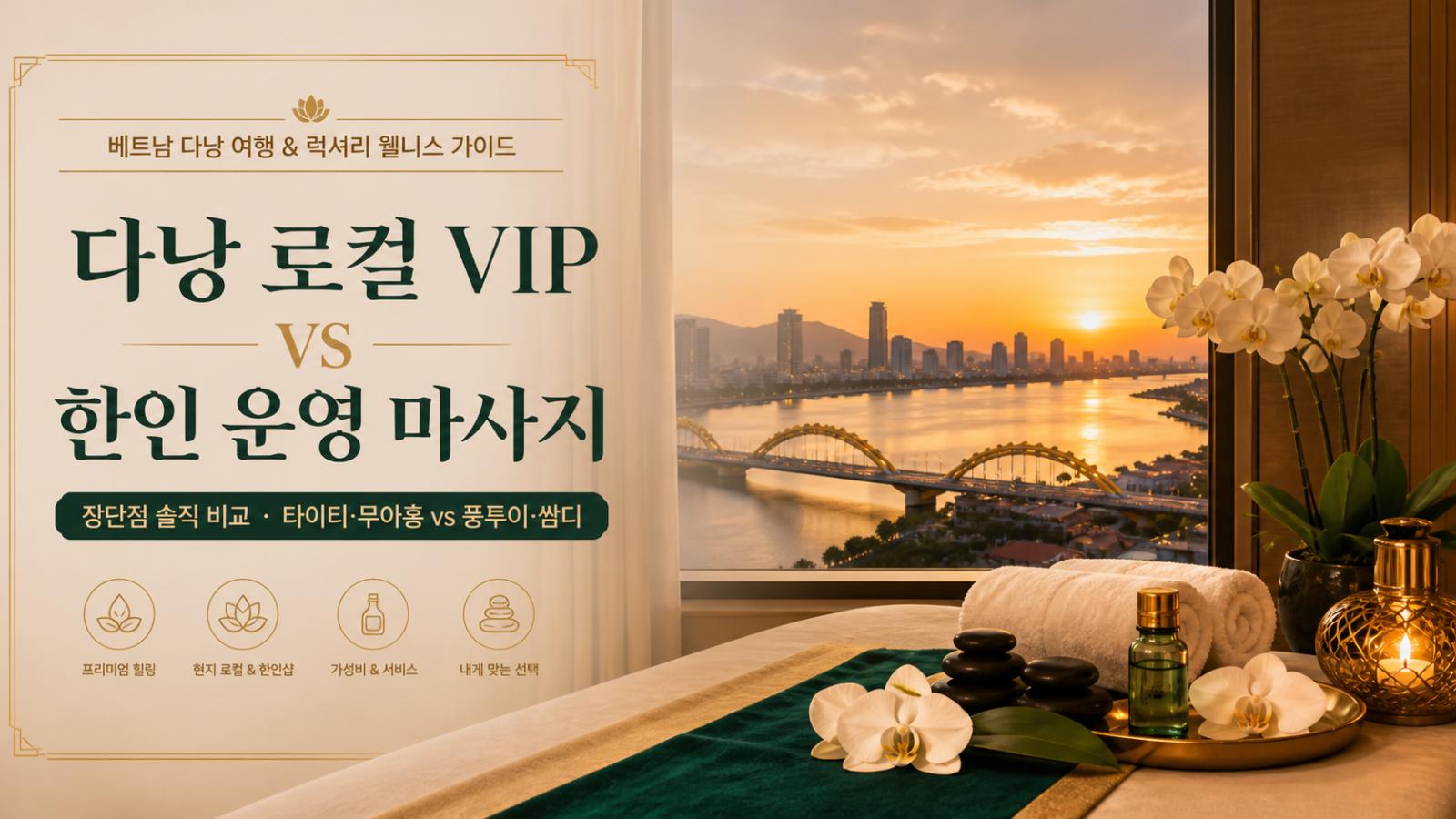 다낭 로컬 VIP vs 한인 운영 마사지 장단점 솔직 비교 (타이티, 무아홍 vs 풍투이, 쌈디) - AI Generated Cover