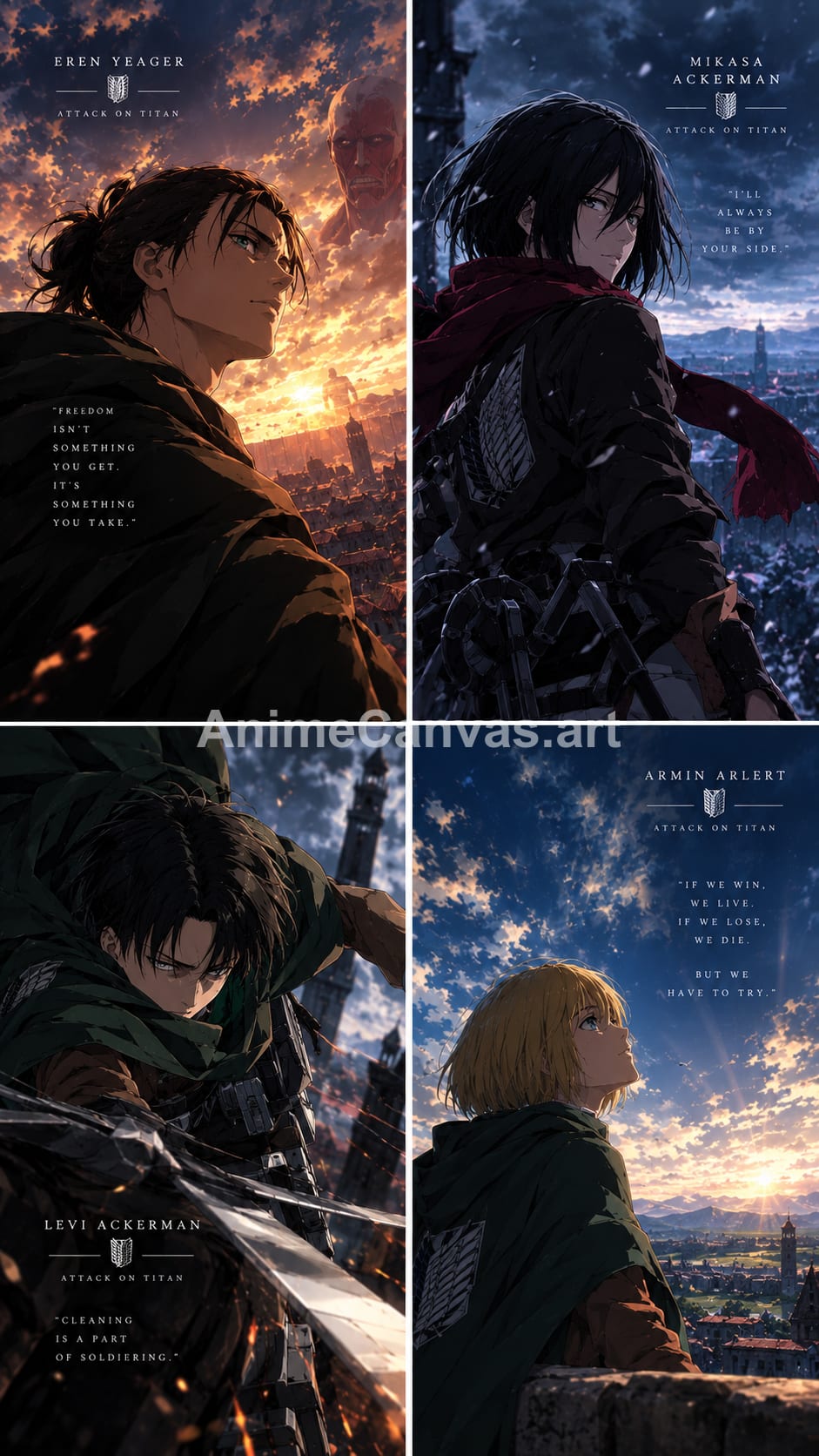 Attack on Titan Eren, Levi, Mikasa, Armin Phone Wallpaper - Attack On Titan Eren Yeager, Levi Ackerman, Mikasa Ackerman, Armin Arlert Wallpaper HD