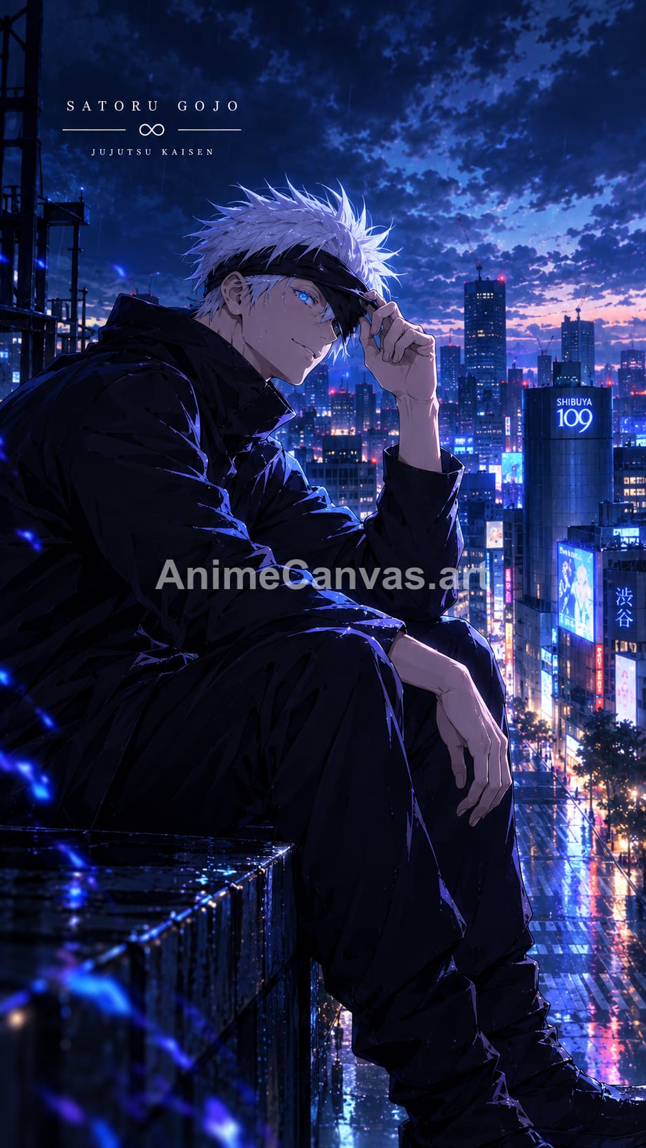 Gojo Satoru Night City Jujutsu Kaisen Phone Wallpaper - Jujutsu Kaisen Gojo Satoru Wallpaper HD