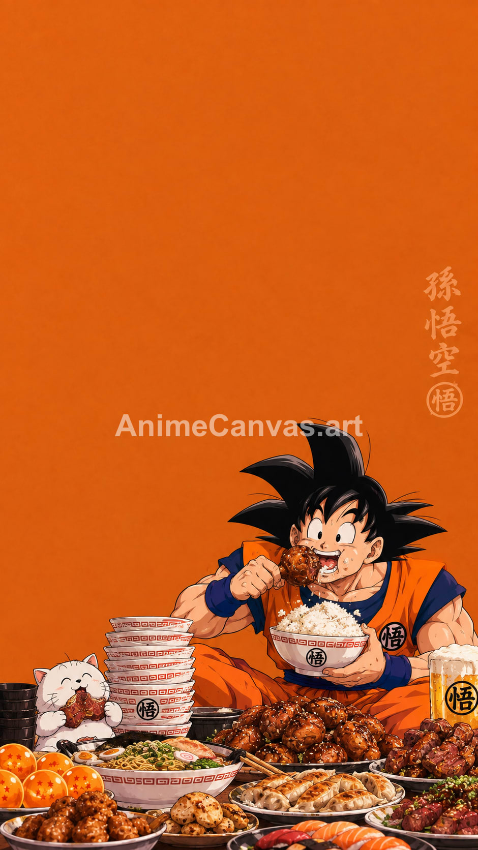 Goku Eating Feast Dragon Ball Z Phone Wallpaper - Dragon Ball Z Goku Wallpaper HD