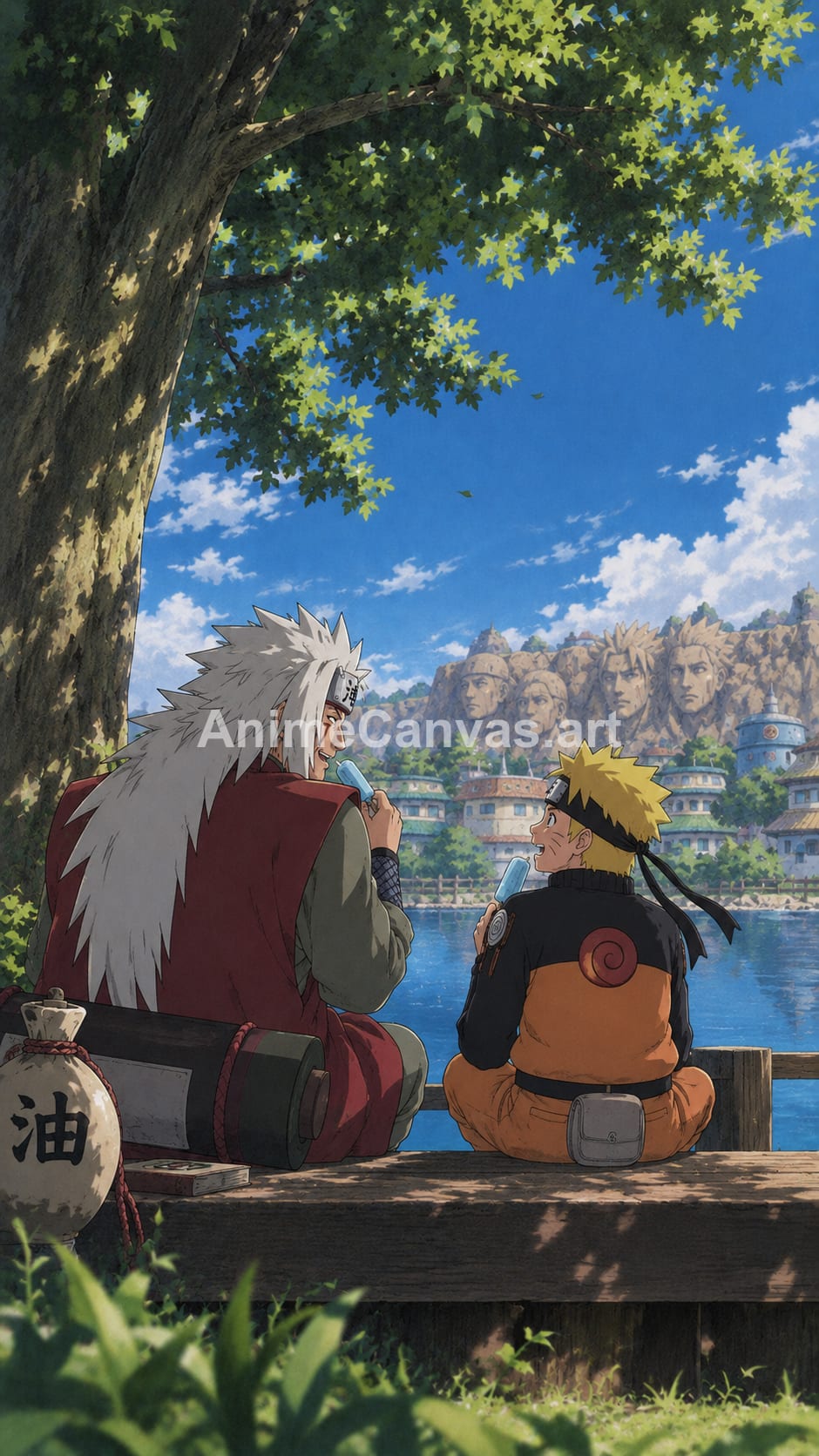 Jiraiya and Naruto by the River Naruto Phone Wallpaper - Naruto Jiraiya and Naruto Wallpaper HD