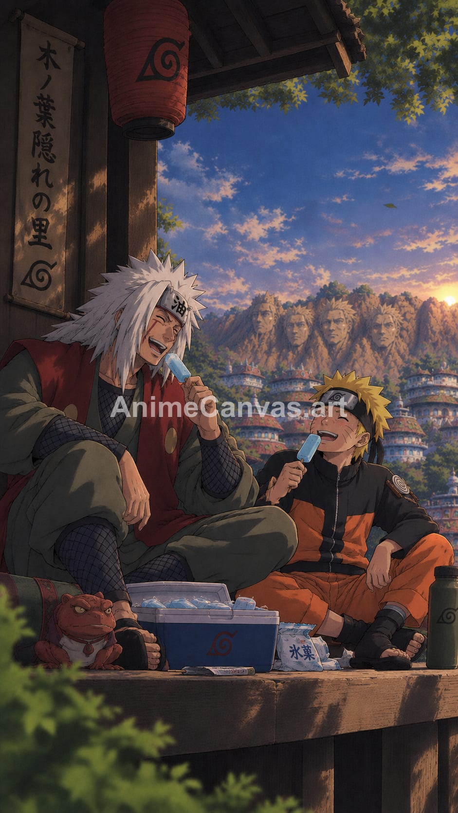 Naruto and Jiraiya Eating Ice Cream Naruto Phone Wallpaper - Naruto Naruto Uzumaki, Jiraiya Wallpaper HD