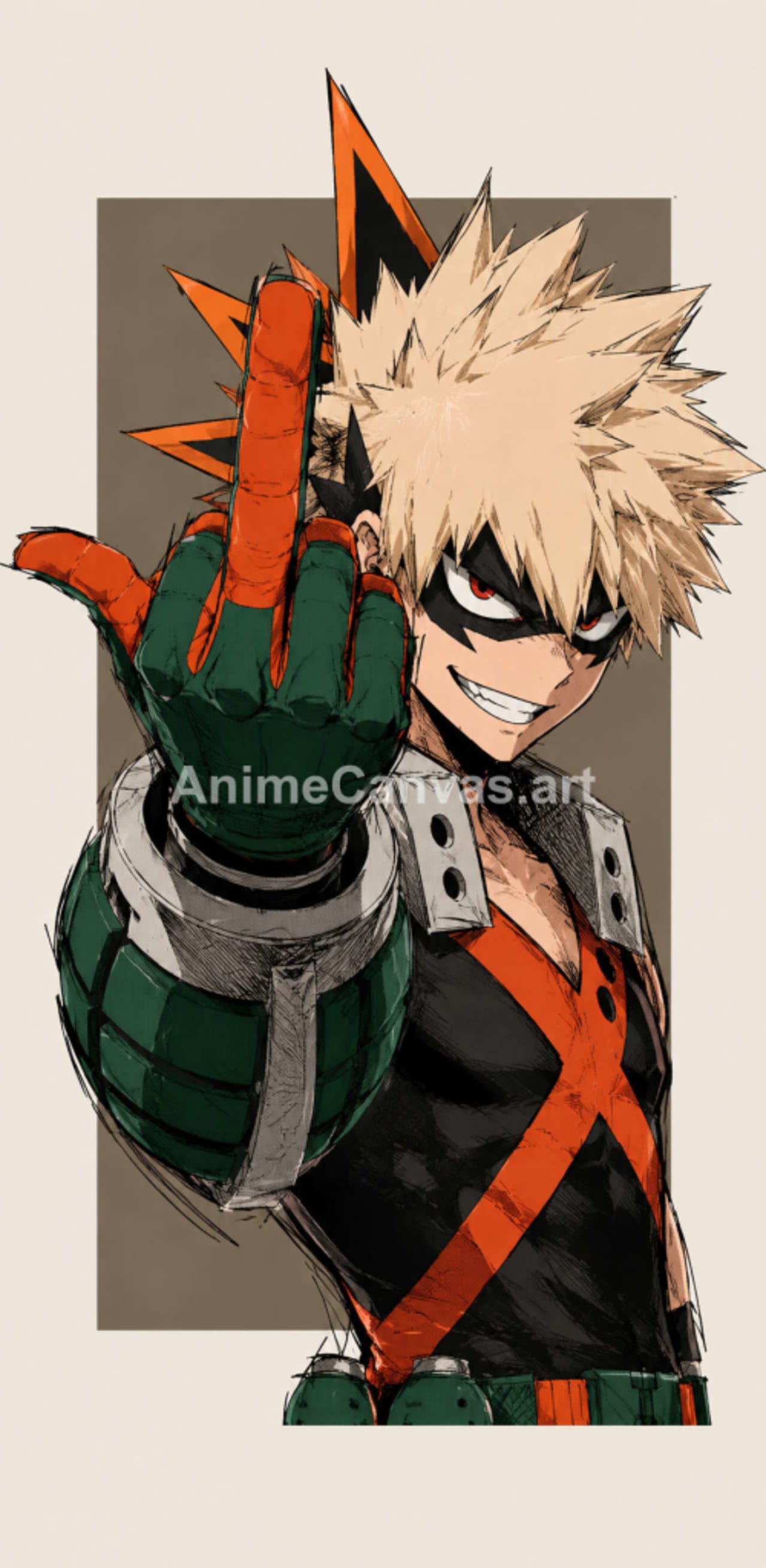 Katsuki Bakugo Rebellious Middle Finger Anime Wallpaper HD | Cool Aggressive Aesthetic Mobile Background - My Hero Academia Wallpaper HD