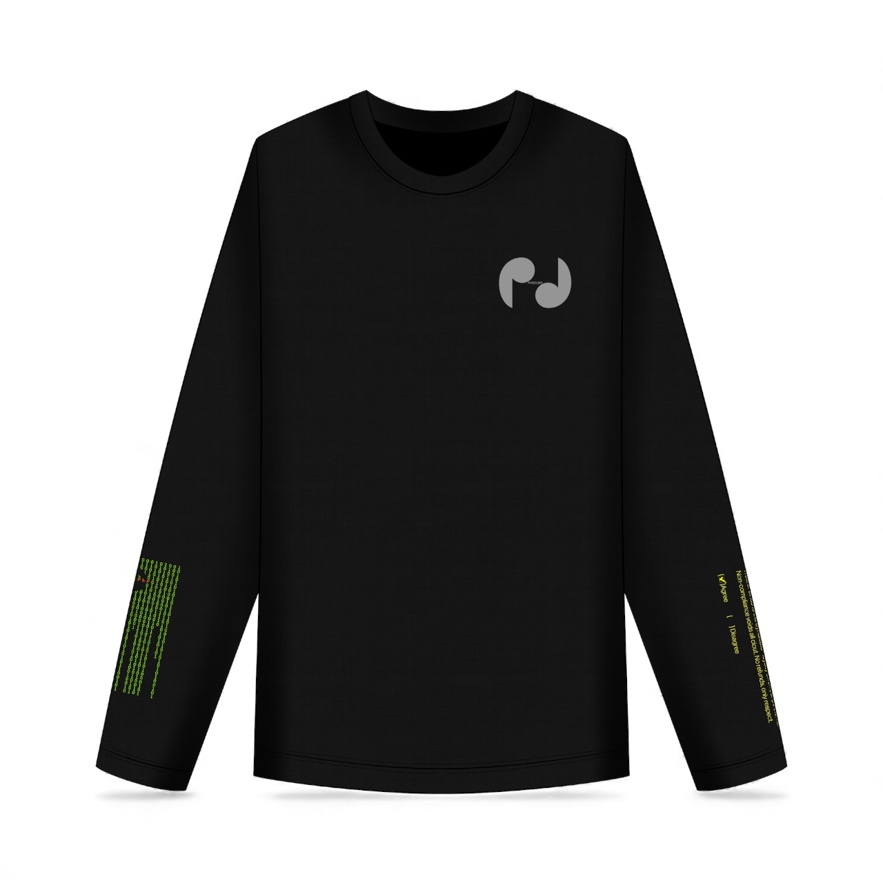 Fart Tee black long sleeve front with logo detail