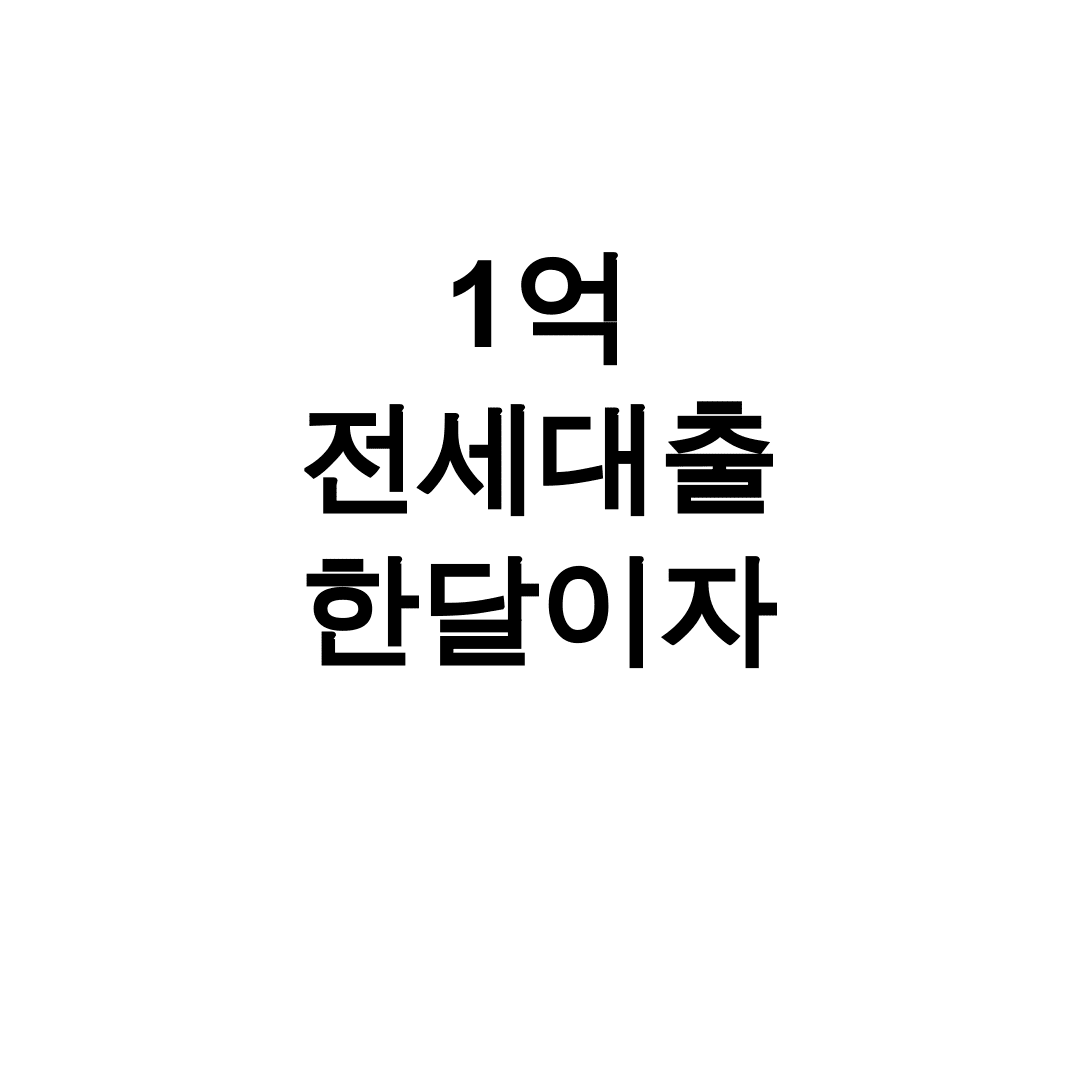1억 전세대출 한달이자