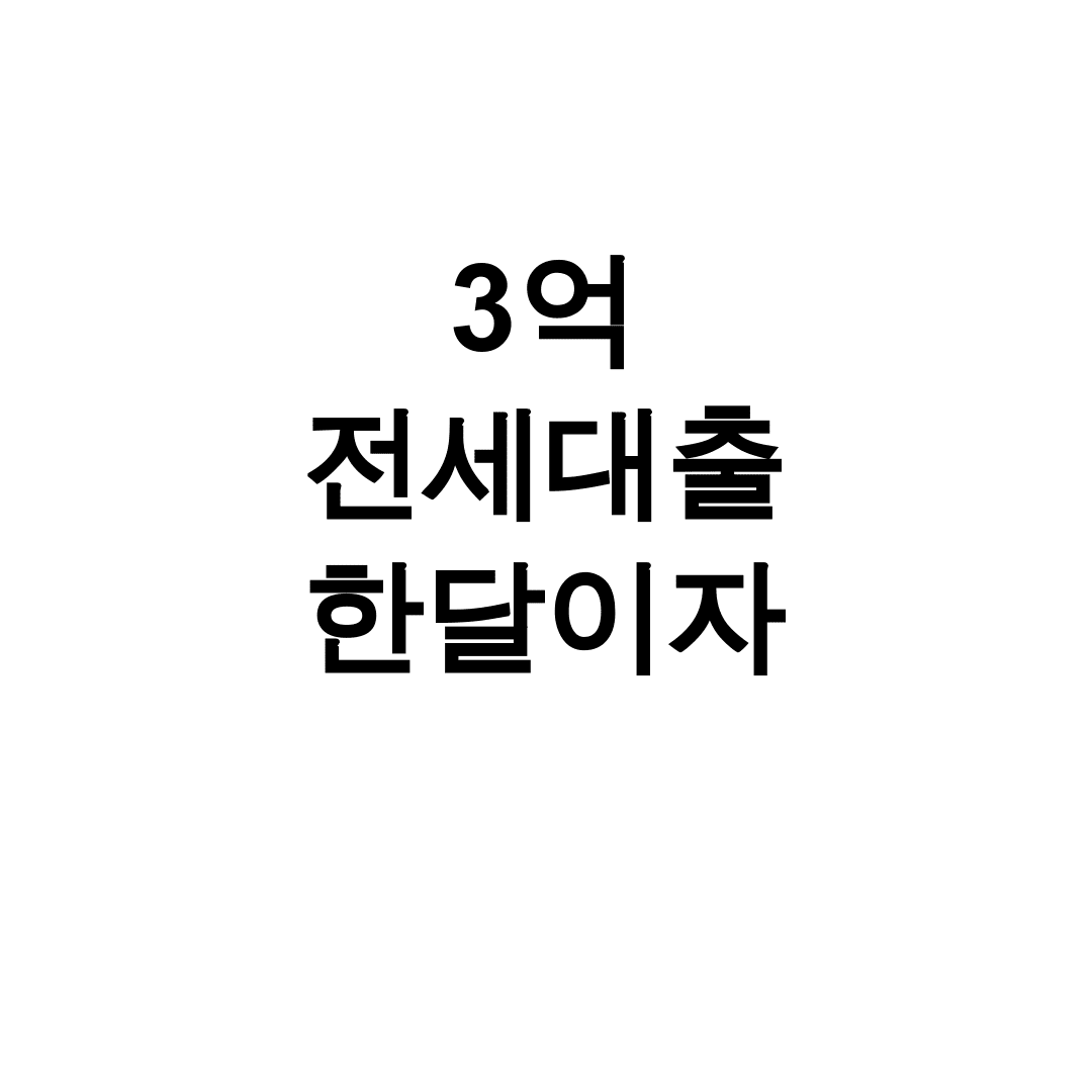 3억 전세대출 한달이자
