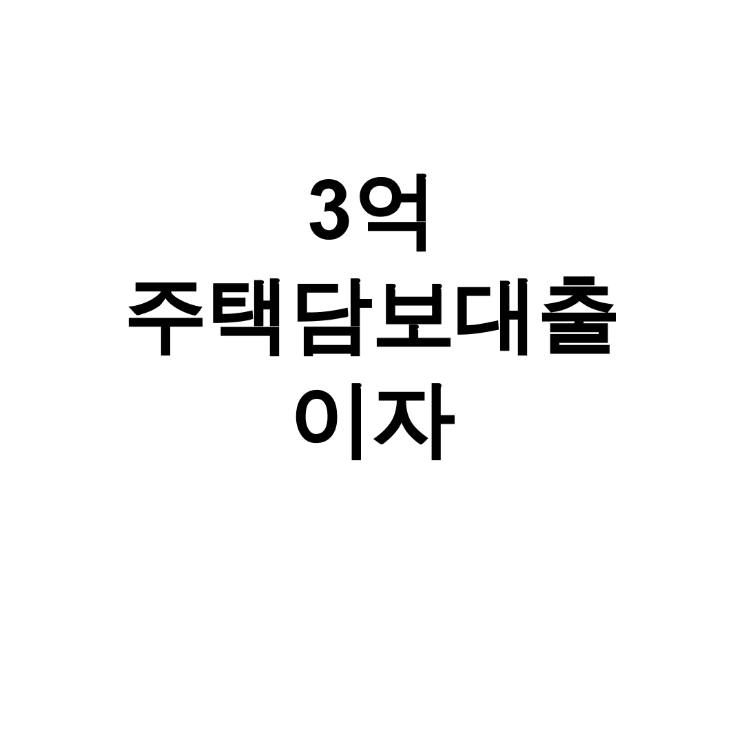 3억 주택담보대출 이자