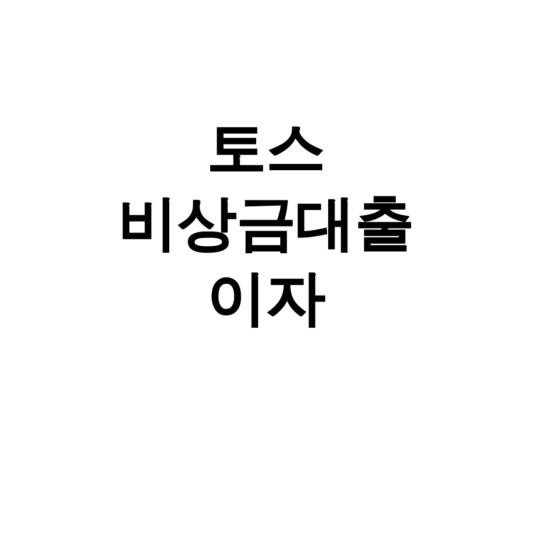 토스 비상금대출 이자