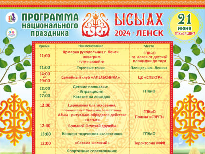 Программа национального праздника «Ысыах»