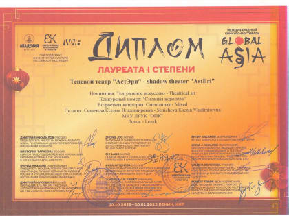 Ленский теневой театр «АстЭри» получил очередную награду