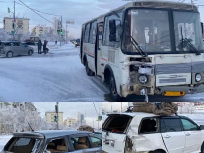 По вине водителя автобуса произошло ДТП — пострадали две автомашины и пассажиры