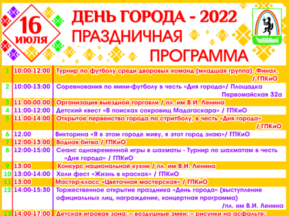 Программа мероприятий в честь Дня рождения Ленска