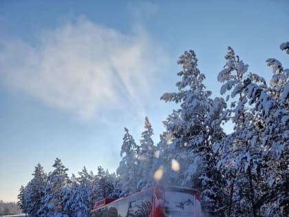 В Якутске маршрутный автобус съехал с дороги