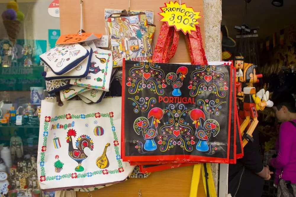 Barcelos Rooster On Bags National Bird Of Portugal