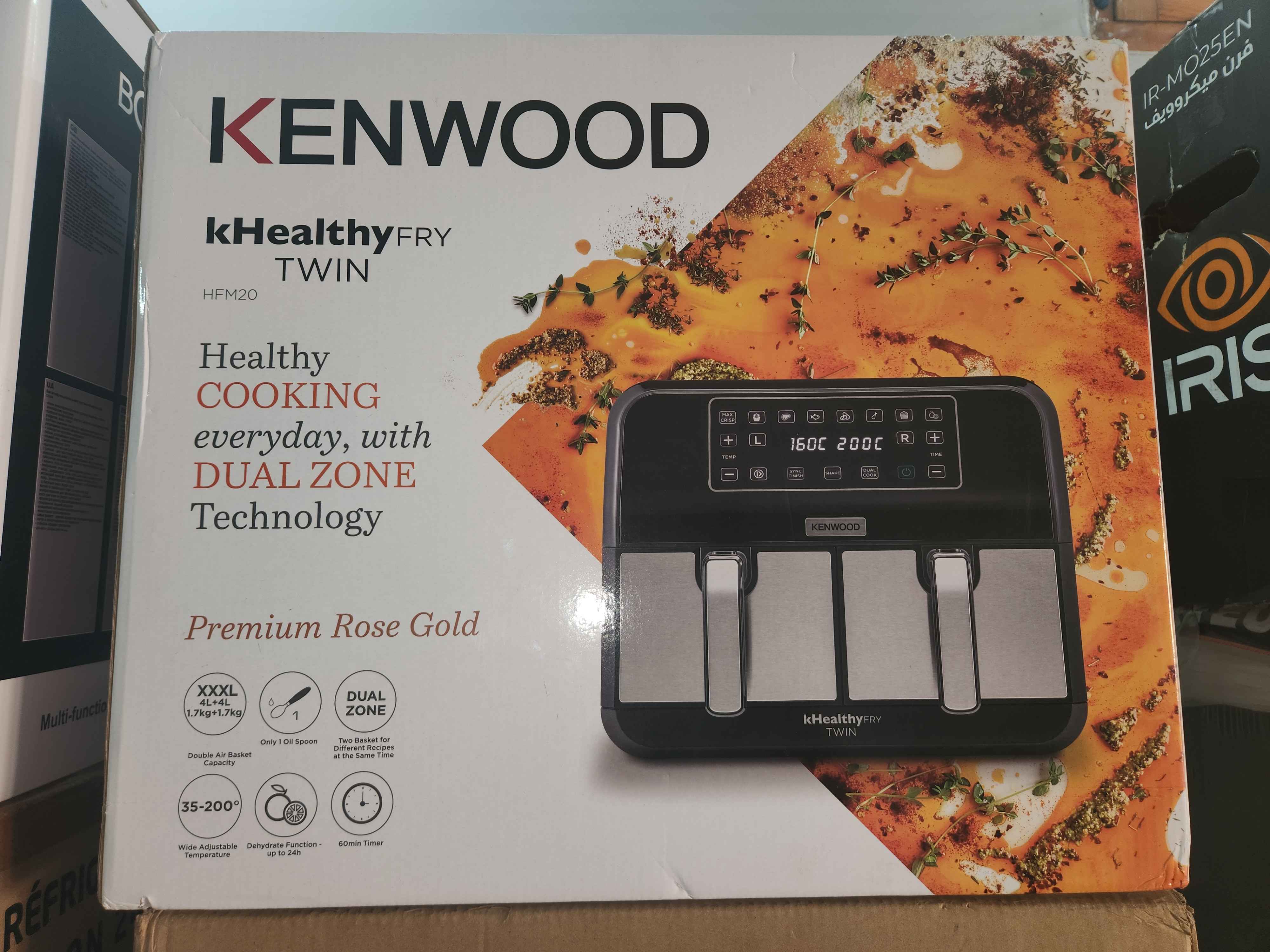Titre : Friteuse à Air Kenwood kHealthyFRY TWIN 8L – Double Compartiment