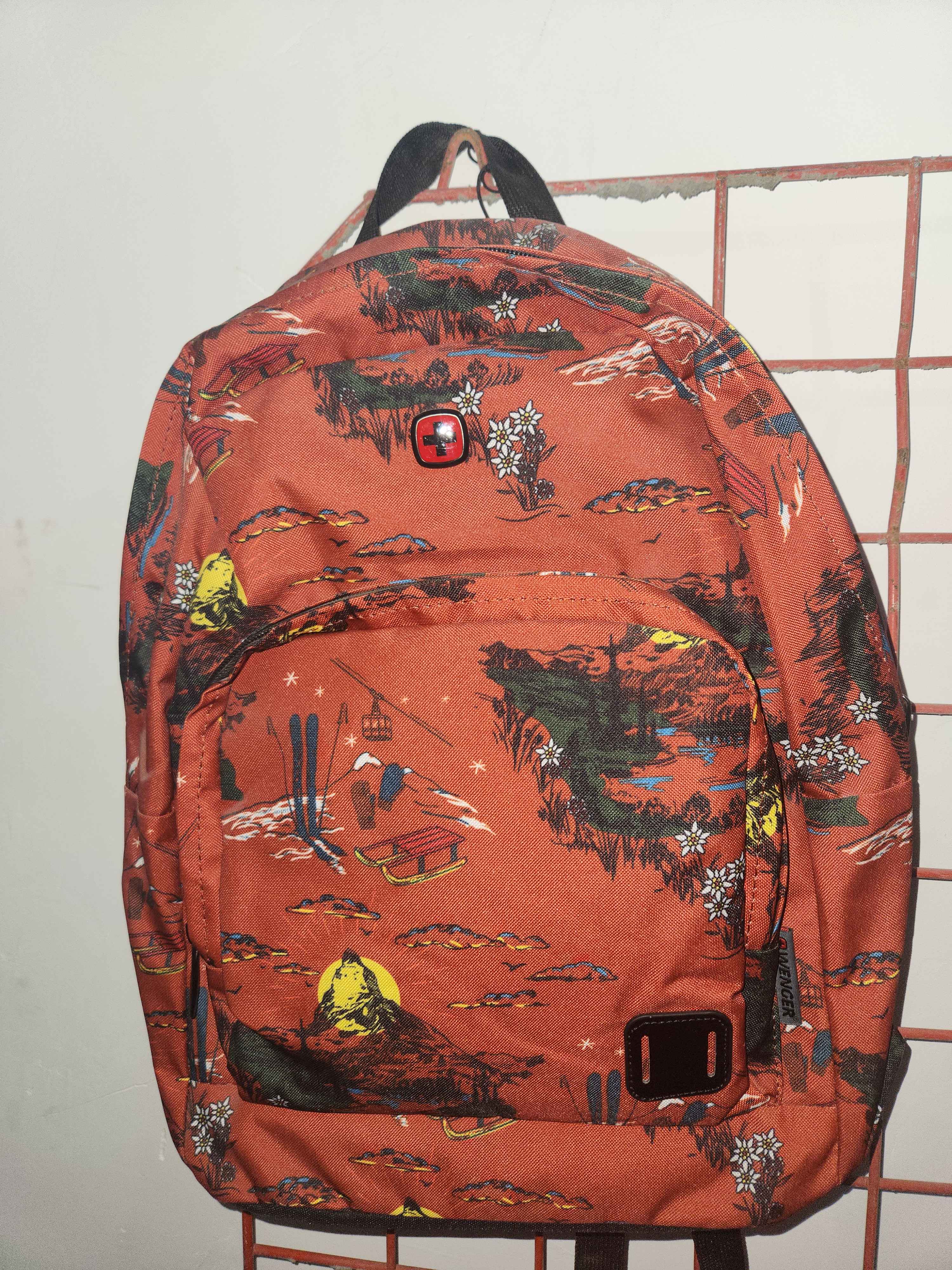 Sac à dos Wenger - Motif Alpin / Montagne Vintage (Orange)