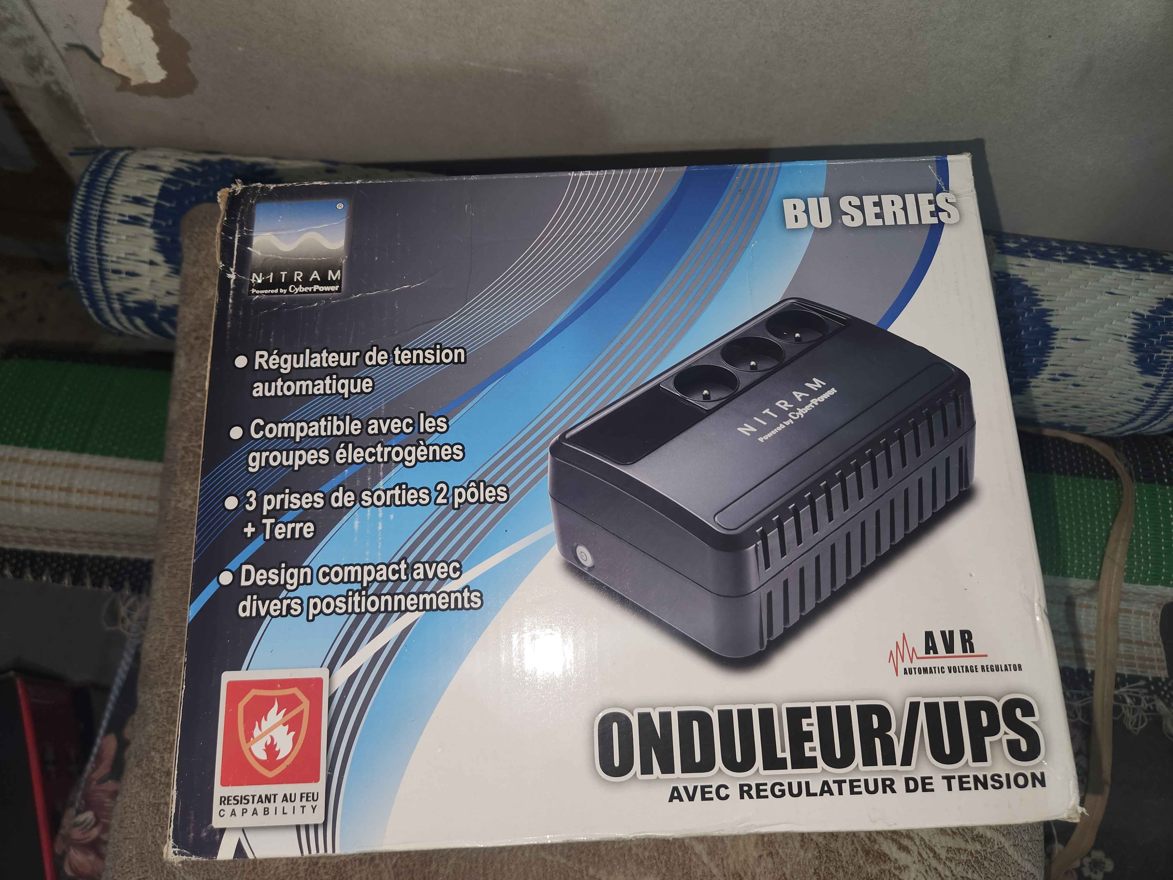 Onduleur NITRAM BU600E-FR (600 VA) avec Régulateur de Tension (AVR)