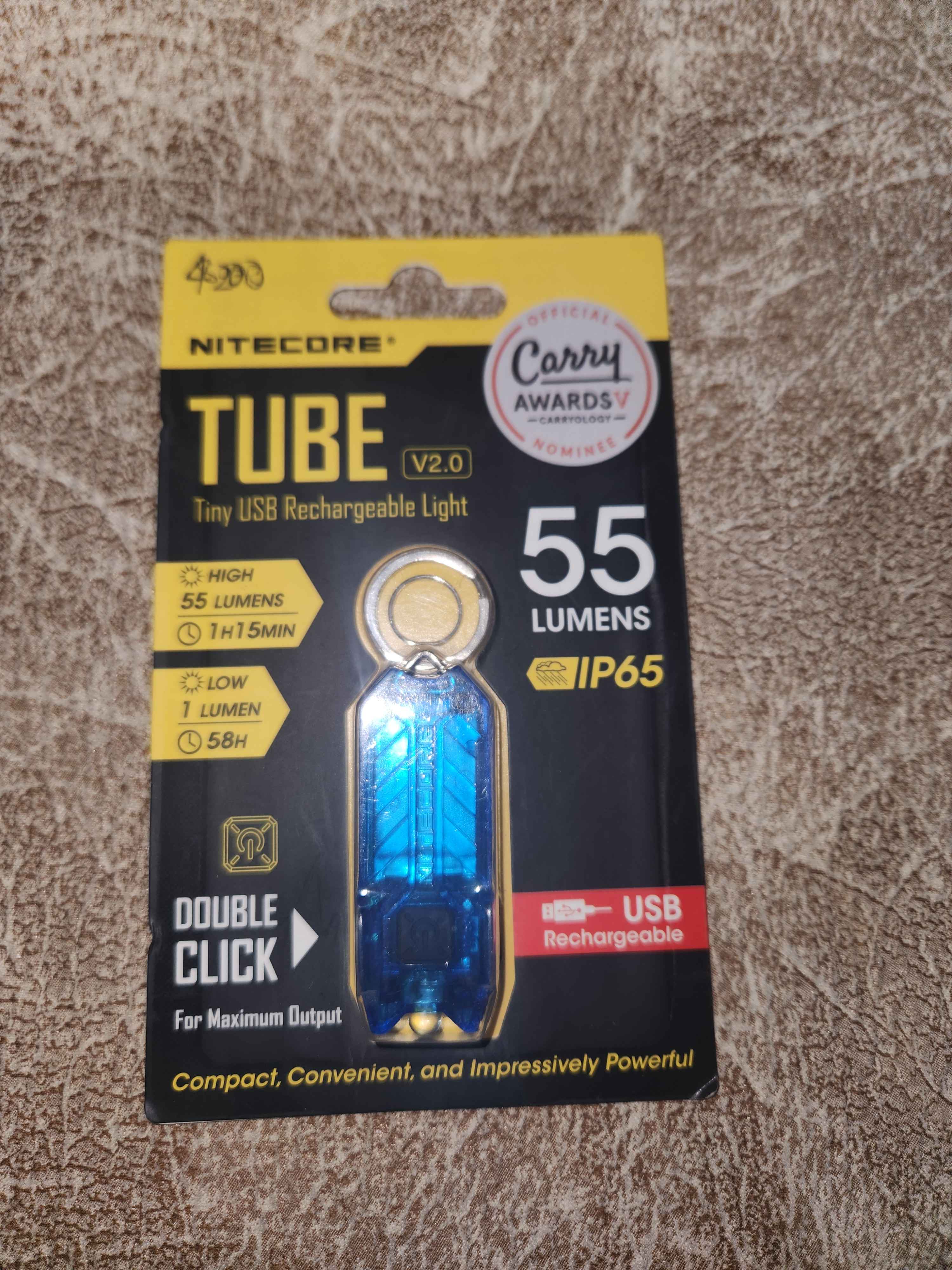 Mini Lampe de Poche Rechargeable Nitecore TUBE V2.0 – 55 Lumens – IP65