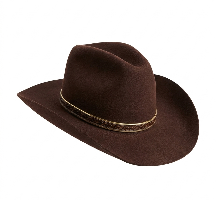 Chapeau Cowboy Dakota en Feutre Marron – Style Western Élégant