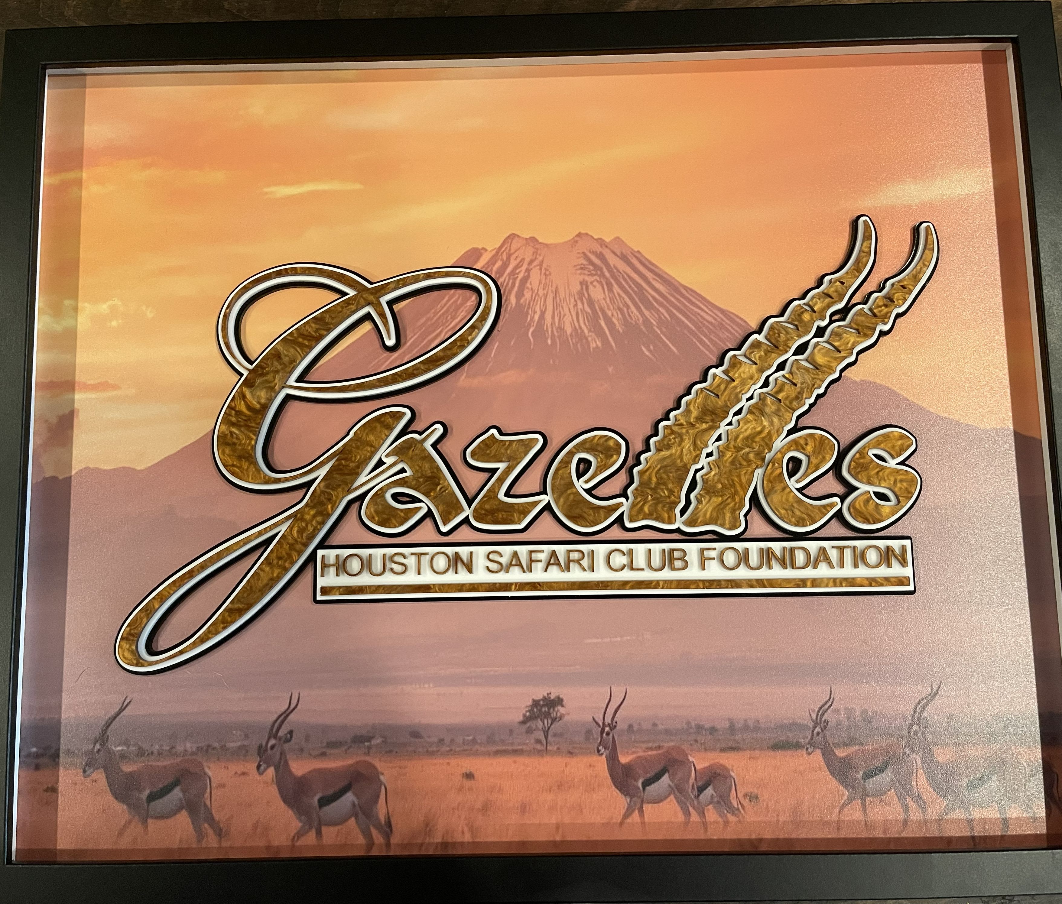 HSCF Gazelles custom UV printed layered acrylic sign